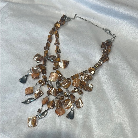 Double strand bohemian amber glass charm Multi-Tone Necklace one size - Picture 5 of 6